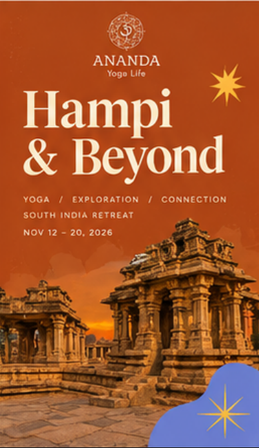 Hampi stone temple at golden hour